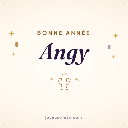 Image carrée « Bonne année Angy » pour WhatsApp