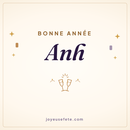 Image carrée « Bonne année Anh » pour WhatsApp