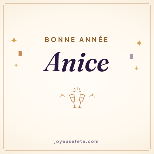 Image carrée « Bonne année Anice » pour WhatsApp