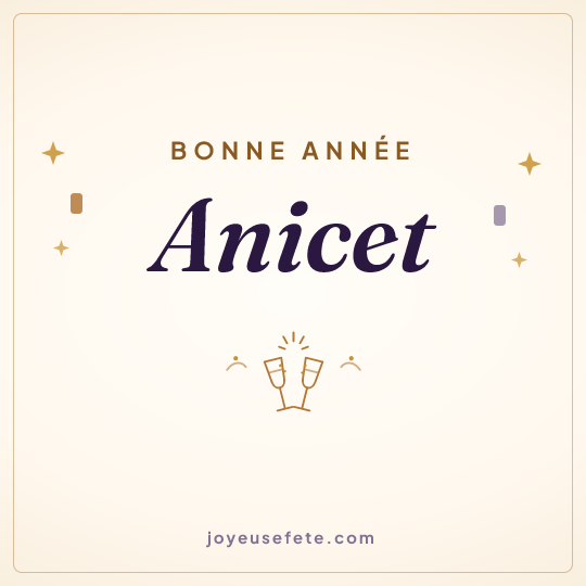 Image carrée « Bonne année Anicet » pour WhatsApp