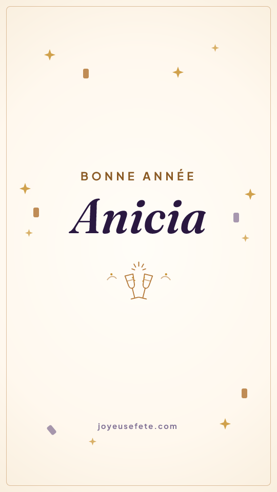 Image « Bonne année Anicia » au format story