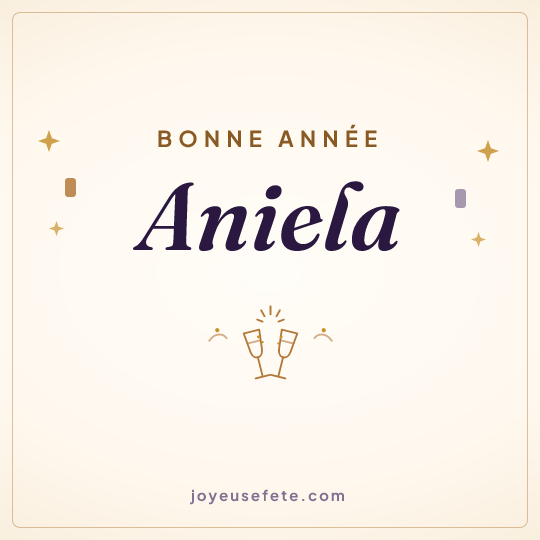 Image carrée « Bonne année Aniela » pour WhatsApp
