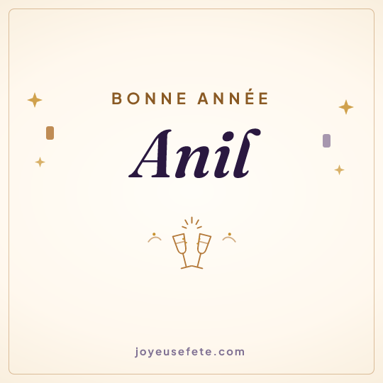 Image carrée « Bonne année Anil » pour WhatsApp