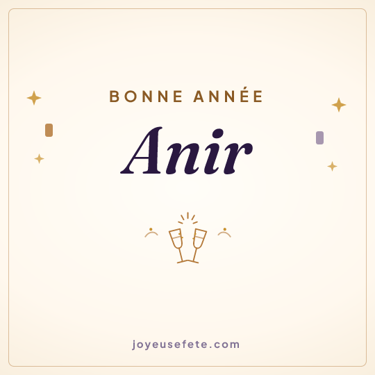 Image carrée « Bonne année Anir » pour WhatsApp