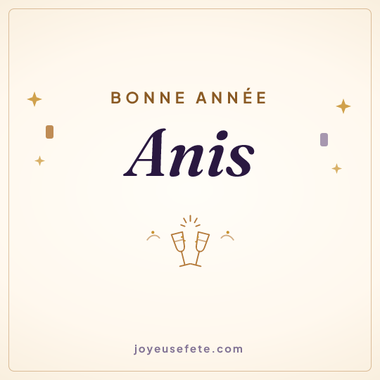 Image carrée « Bonne année Anis » pour WhatsApp