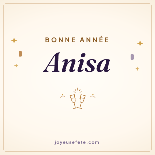 Image carrée « Bonne année Anisa » pour WhatsApp