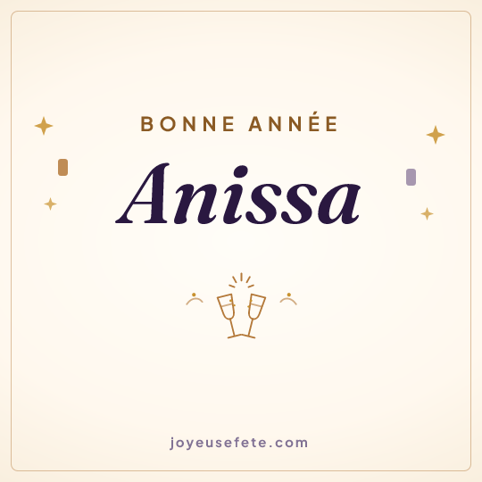 Image carrée « Bonne année Anissa » pour WhatsApp