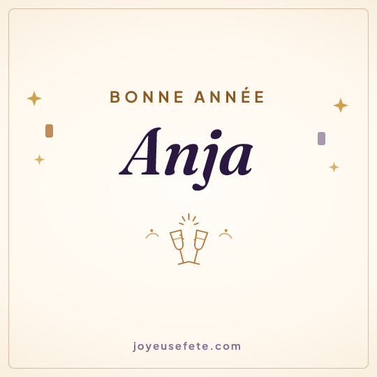 Image carrée « Bonne année Anja » pour WhatsApp