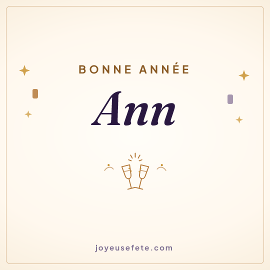 Image carrée « Bonne année Ann » pour WhatsApp