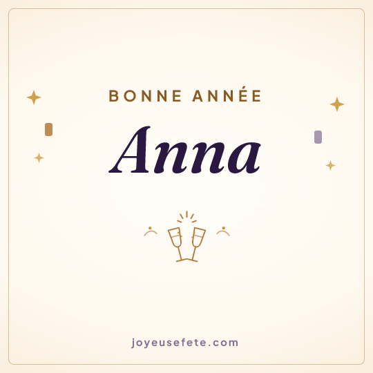 Image carrée « Bonne année Anna » pour WhatsApp