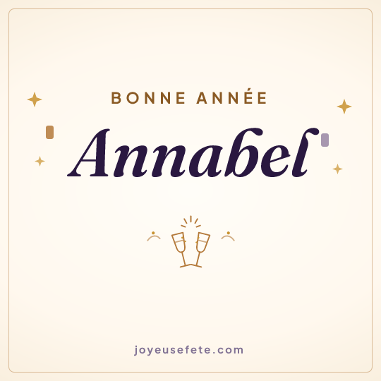 Image carrée « Bonne année Annabel » pour WhatsApp