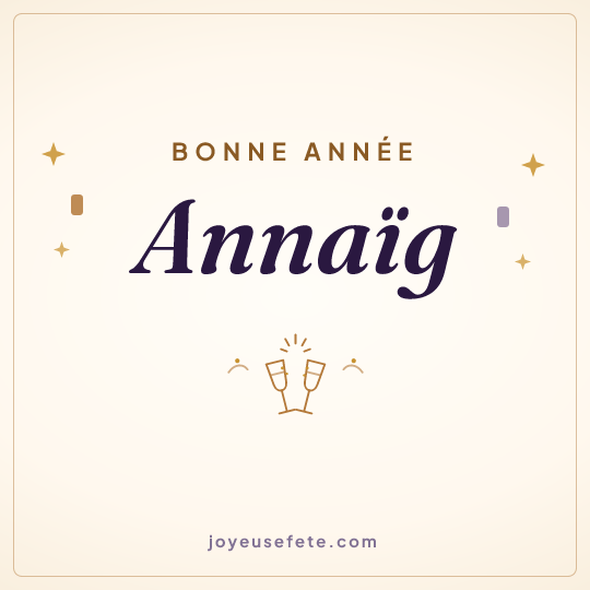 Image carrée « Bonne année Annaïg » pour WhatsApp