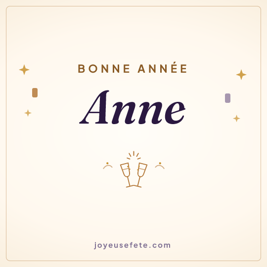 Image carrée « Bonne année Anne » pour WhatsApp
