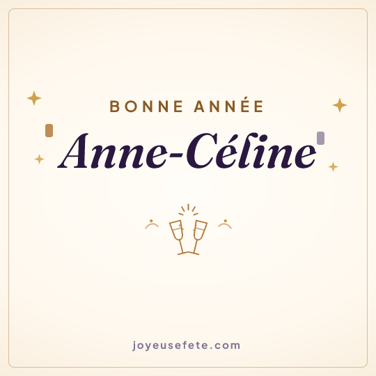 Image carrée « Bonne année Anne-Céline » pour WhatsApp