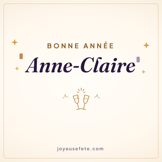 Image carrée « Bonne année Anne-Claire » pour WhatsApp