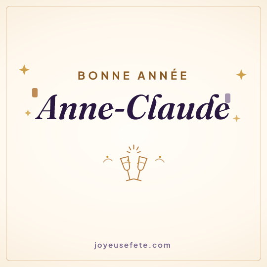 Image carrée « Bonne année Anne-Claude » pour WhatsApp