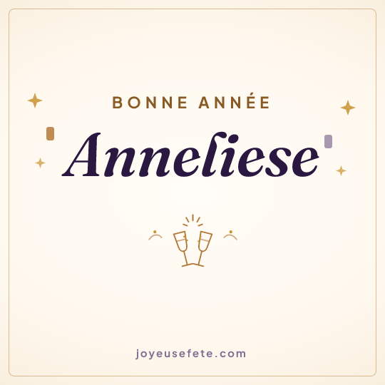 Image carrée « Bonne année Anneliese » pour WhatsApp