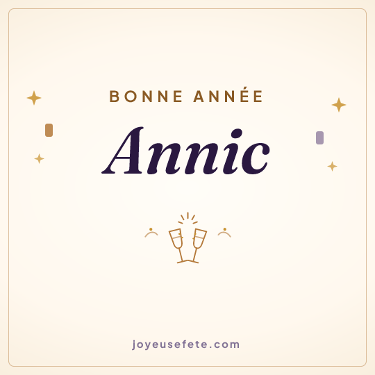 Image carrée « Bonne année Annic » pour WhatsApp