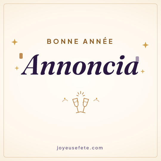 Image carrée « Bonne année Annoncia » pour WhatsApp