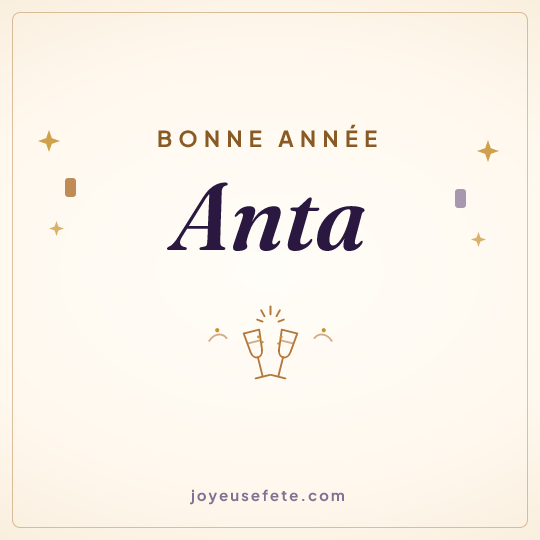 Image carrée « Bonne année Anta » pour WhatsApp