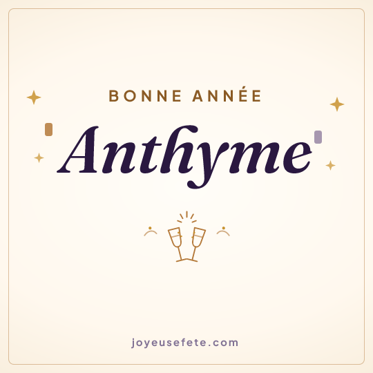 Image carrée « Bonne année Anthyme » pour WhatsApp