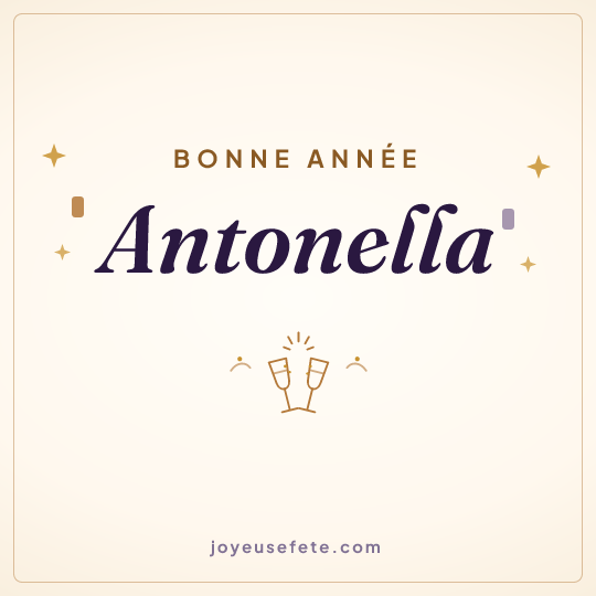 Image carrée « Bonne année Antonella » pour WhatsApp