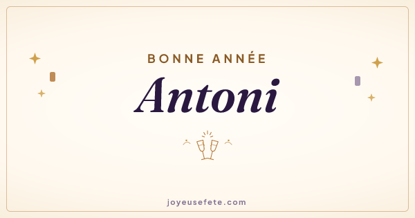 Image « Bonne année Antoni » au format large