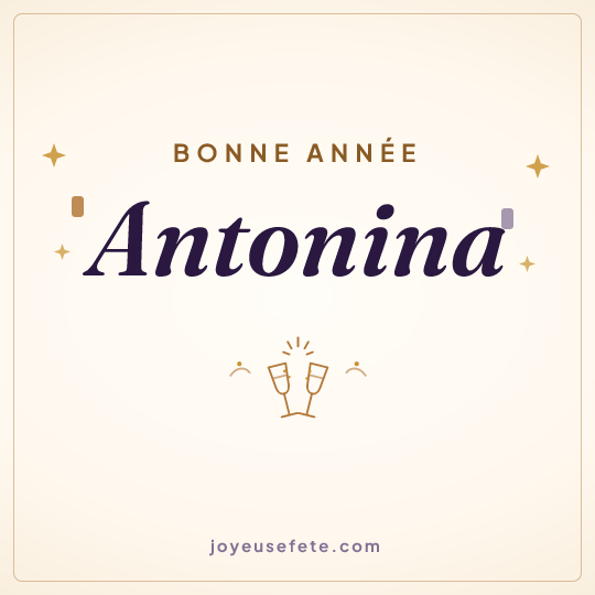 Image carrée « Bonne année Antonina » pour WhatsApp