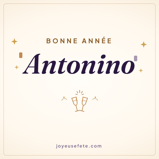 Image carrée « Bonne année Antonino » pour WhatsApp