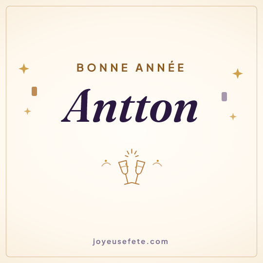 Image carrée « Bonne année Antton » pour WhatsApp