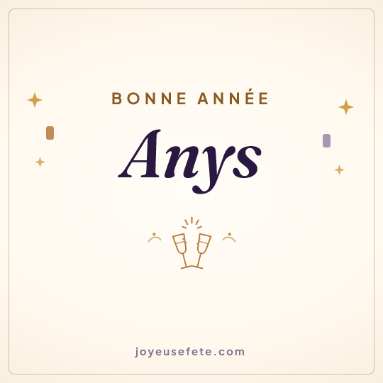Image carrée « Bonne année Anys » pour WhatsApp