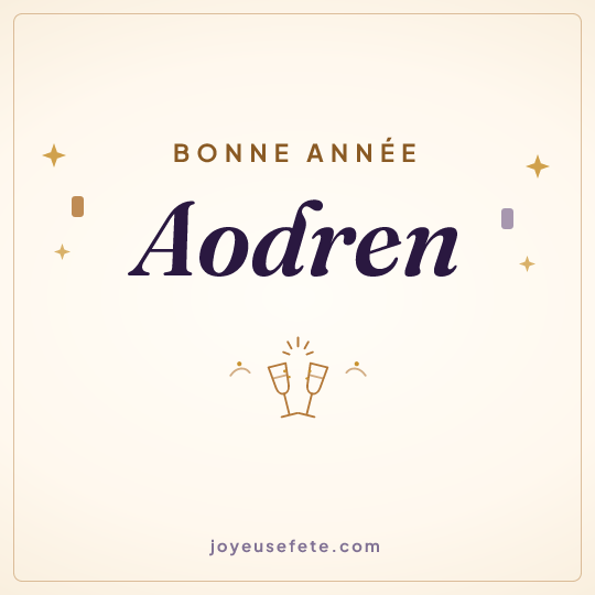 Image carrée « Bonne année Aodren » pour WhatsApp