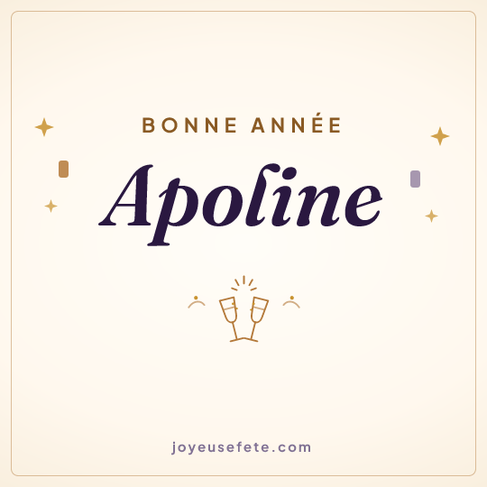 Image carrée « Bonne année Apoline » pour WhatsApp