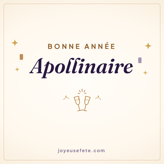 Image carrée « Bonne année Apollinaire » pour WhatsApp