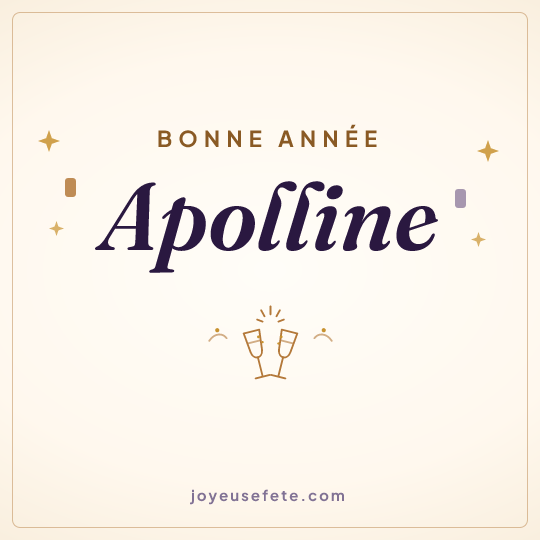Image carrée « Bonne année Apolline » pour WhatsApp