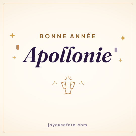 Image carrée « Bonne année Apollonie » pour WhatsApp
