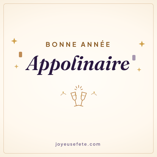 Image carrée « Bonne année Appolinaire » pour WhatsApp