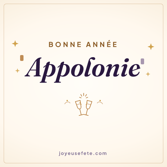 Image carrée « Bonne année Appolonie » pour WhatsApp