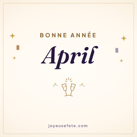 Image carrée « Bonne année April » pour WhatsApp