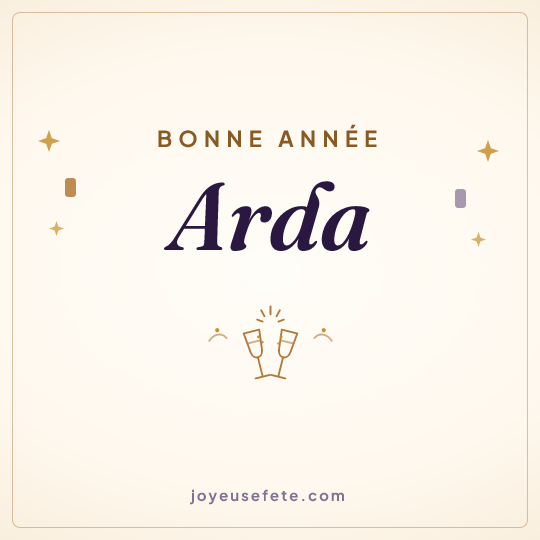 Image carrée « Bonne année Arda » pour WhatsApp