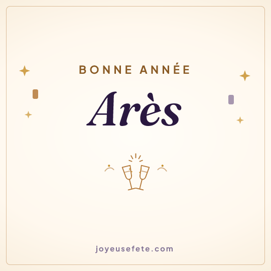 Image carrée « Bonne année Arès » pour WhatsApp