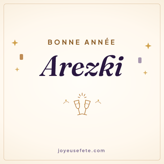 Image carrée « Bonne année Arezki » pour WhatsApp