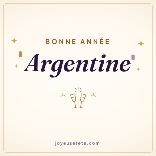 Image carrée « Bonne année Argentine » pour WhatsApp