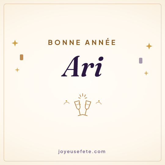 Image carrée « Bonne année Ari » pour WhatsApp