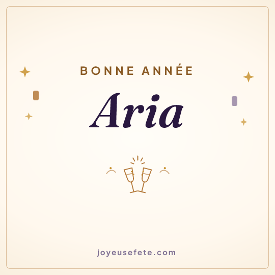 Image carrée « Bonne année Aria » pour WhatsApp