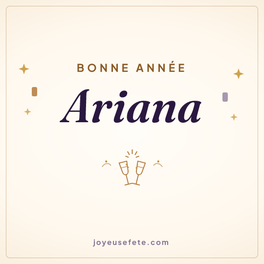 Image carrée « Bonne année Ariana » pour WhatsApp