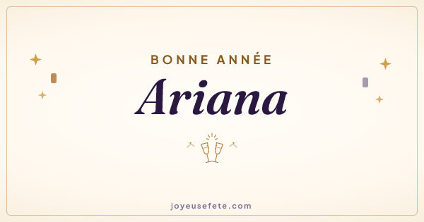 Image « Bonne année Ariana » au format large