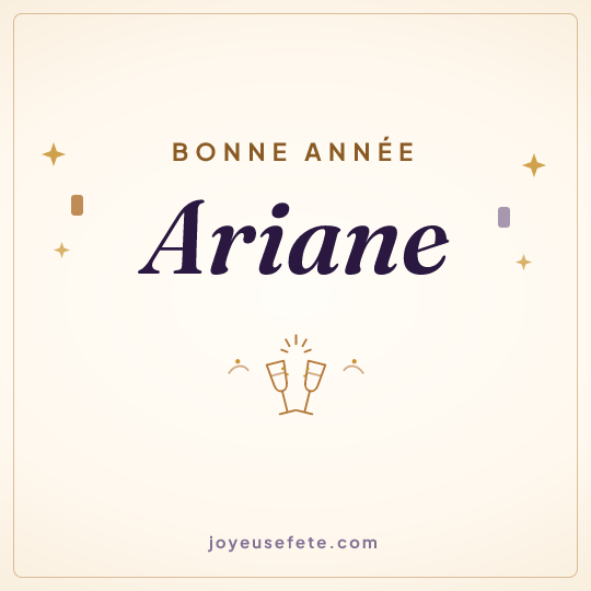 Image carrée « Bonne année Ariane » pour WhatsApp
