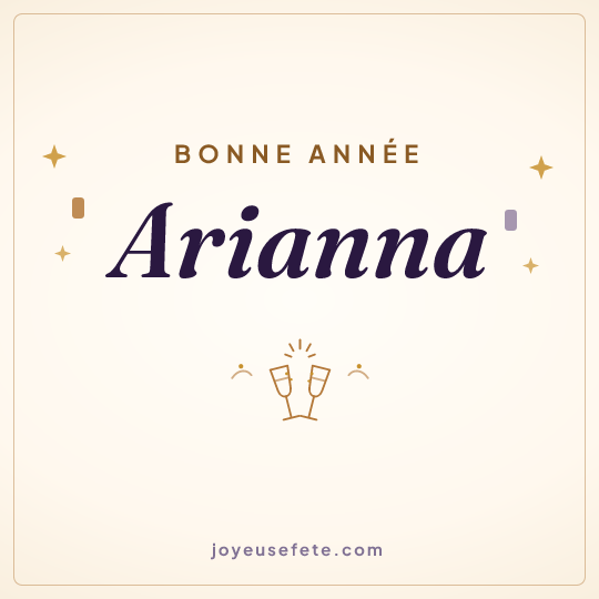 Image carrée « Bonne année Arianna » pour WhatsApp