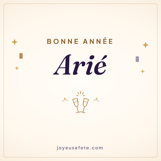 Image carrée « Bonne année Arié » pour WhatsApp